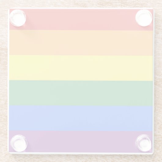 LGBTのプライド旗付きガラスコスター ガラスコースター (裏面)