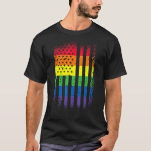 Lgbtのプライド月のサポートRainbow Us American Tシャツ