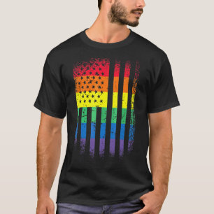 Lgbtのプライド月のサポートRainbow Us American Tシャツ