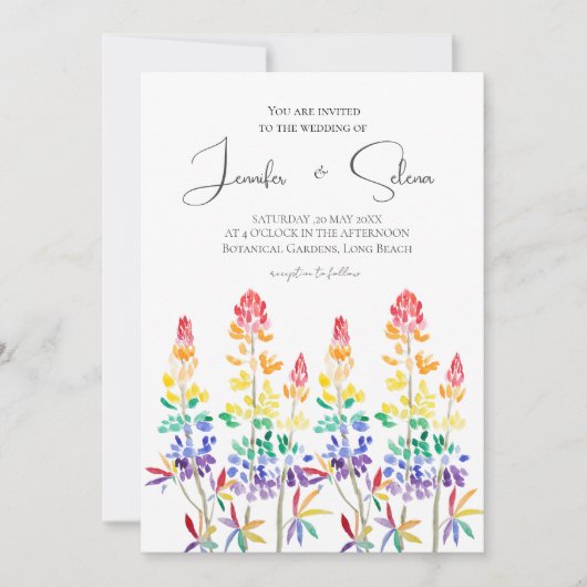 LGBTのルパンの花の水色 招待状 (正面)