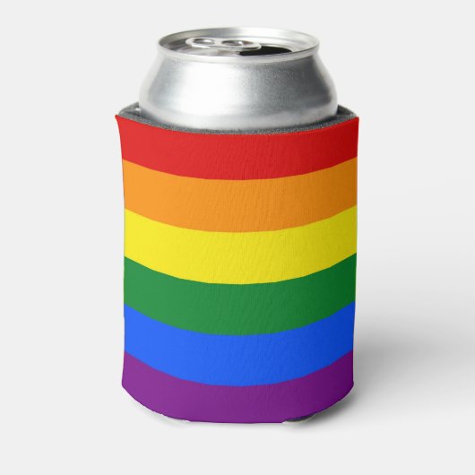 LGBTのレインボープライド国旗を持つクーラーボックス 缶クーラー (缶裏面)