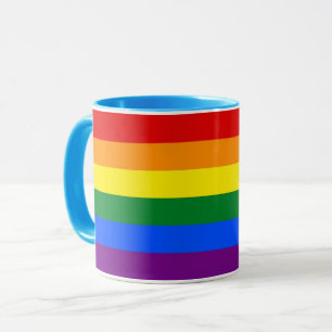 LGBTのレインボープライド旗とブラックコンボマグカップ マグカップ