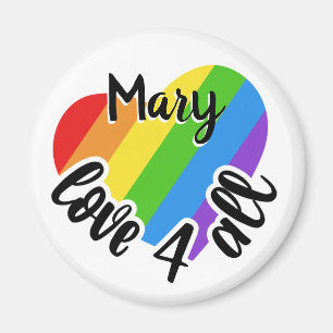 LGBTの全てのハートに対するストライプの愛パーソナライズされた マグネット