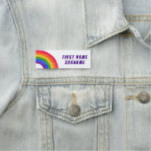 LGBTの動揺してな陽気な一致のカップルの虹のレトロ 名札 (インサイチュ)