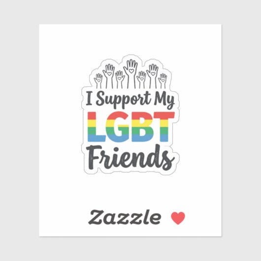 LGBTの友を応援 レインボープライド ベクター デザイン シール (シート)