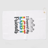 LGBTの友達を応援 虹のプライド ベクター デザイン ゴルフタオル (横)