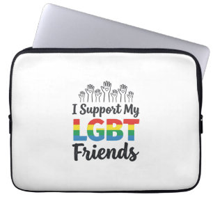 LGBTの友達を応援 虹色のプライド ベクター デザイン ラップトップスリーブ