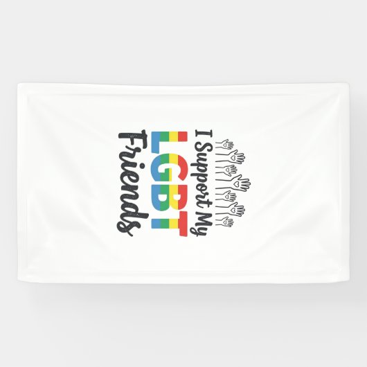LGBTの友達を応援 虹色のプライド ベクター デザイン 横断幕 (横)