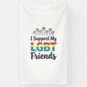 LGBTの友達を応援 虹色のプライド ベクター デザイン 横断幕 (縦)