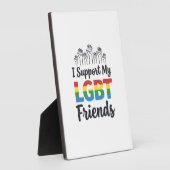 LGBTの友達を応援 虹色 プライドベクター デザイン フォトプラーク (側面)