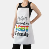 LGBTの友達を応援 虹色 プライド ベクター デザイン エプロン (インサイチュ)