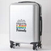 LGBTの友達を応援 虹色 プライド ベクター デザイン シール (スーツケース)