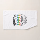 LGBTの友達を応援 虹色 プライド ベクター デザイン ハンドタオル (ハンドタオル)