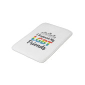LGBTの友達を応援 虹色 プライド ベクター デザイン バスマット (アングル)