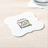 LGBTの友達を応援 虹色 プライド ベクター デザイン ペーパーコースター (アングル)