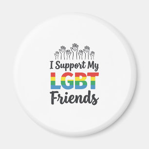 LGBTの友達を応援 虹色 プライド ベクター デザイン マグネット