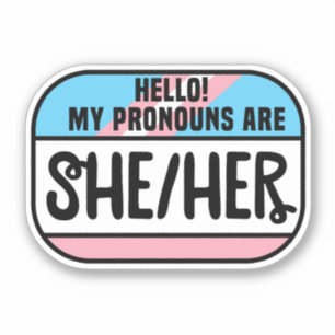 LGBTの名前タグトランスジェンダーの彼女の発音 シール