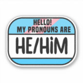 LGBTの名前タグTransgender彼は彼を発音 シール (正面)