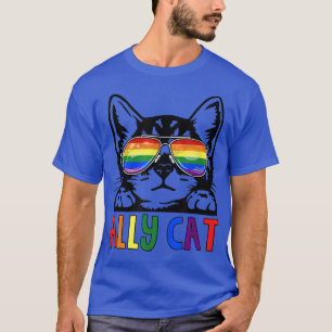 LGBTの味方ねこ親切に ゲイ レインボー 面白いLGBTQ ギフト Tシャツ