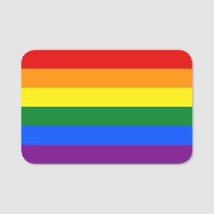 LGBTの国旗が付いた愛国的な名前タグ 名札