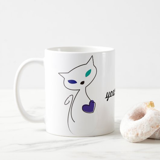 LGBTの孤独な猫 コーヒーマグカップ (ドーナツ)
