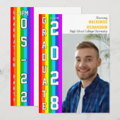 LGBTの学生のためのレインボープライド卒業写真 招待状 (正面/裏面)