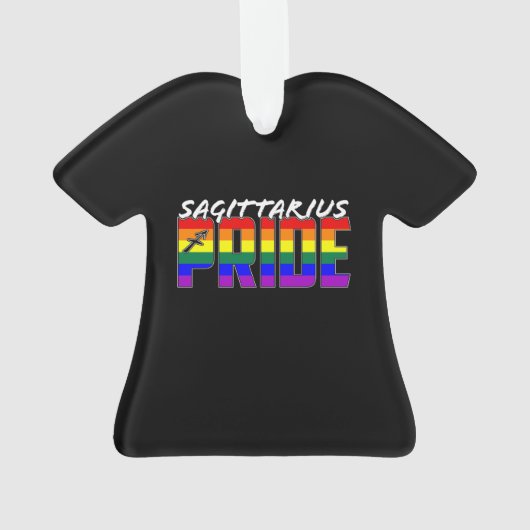 LGBTの射手座のプライドの旗の(占星術の)十二宮図の印 オーナメント (裏面)