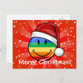 Lgbtの幸せで陽気な旗のカスタムな文字の休日の郵便はがき シーズンポストカード (正面/裏面)