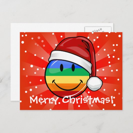Lgbtの幸せで陽気な旗のカスタムな文字の休日の郵便はがき シーズンポストカード (正面/裏面)