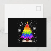 LGBTの旗のクリスマスツリー　ゲイ　LGBT　メリークリスマス シーズンポストカード (正面/裏面)