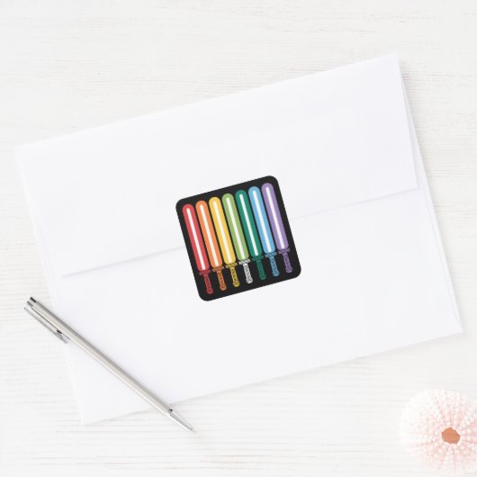 LGBTの旗 ゲイプライド スクエアシール (封筒)