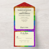 LGBTの旗 レインボー きらきら ゲイ レズビアン 結婚式 オールインワン招待状 (内側)