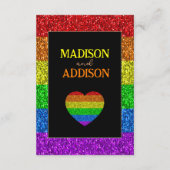 LGBTの旗 レインボー 輝き ゲイ レズビアン 結婚 エンクロージャーカード (裏面)