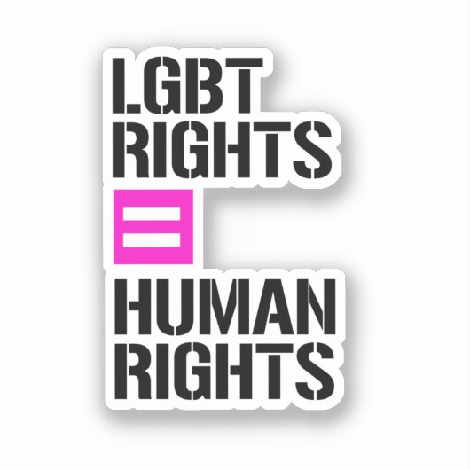 LGBTの権利は人権に等しい シール (正面)