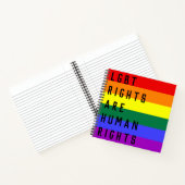 LGBTの権利は人権に関する虹の旗 ノートブック (内部)