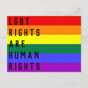 LGBTの権利は人権レインボー国旗 ポストカード