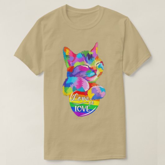 Lgbtの猫の愛は愛 Tシャツ (デザイン正面)