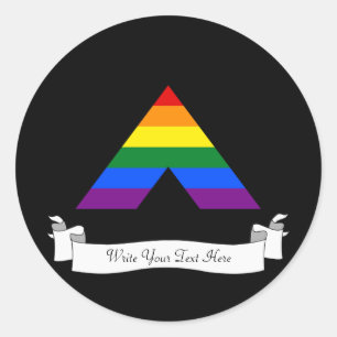 LGBTの真っ直ぐピラミッド型のシンボル ラウンドシール