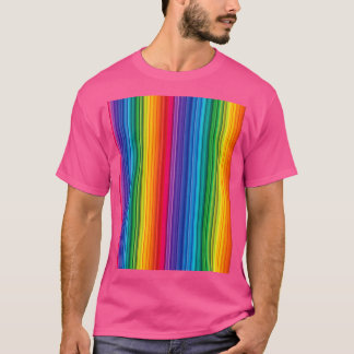 LGBTの細いモダンかすかな虹色の旗の縦線 Tシャツ