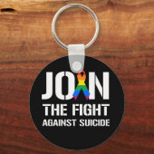 LGBTの自殺との闘いに参加する キーホルダー (正面)