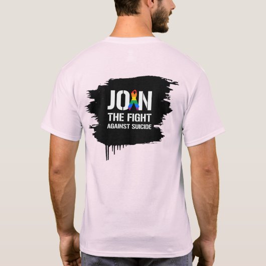 LGBTの自殺との闘いに参加する Tシャツ (裏面)