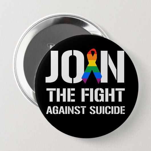 LGBTの自殺に対する戦いを結合して下さい 缶バッジ (正面&裏面)