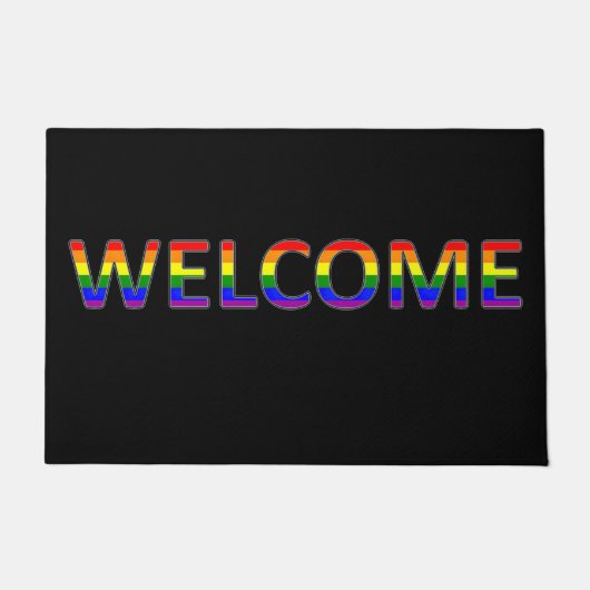 LGBTの色を黒で表示 ドアマット (正面)