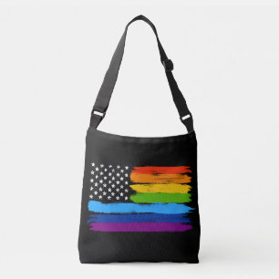 LGBTの虹のアメリカのプライドの旗の十字の遺体袋 クロスボディバッグ