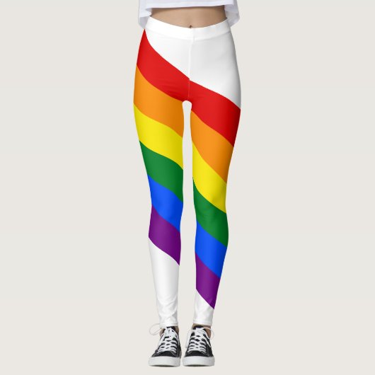 LGBTの虹のゲイプライドの旗 レギンス (正面)
