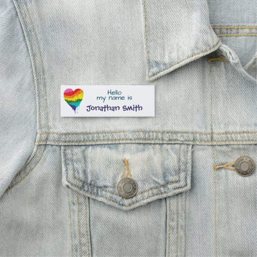 LGBTの虹のハート 名札 (インサイチュ)