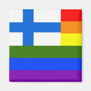 LGBTの虹のフィンランドのフィンランド旗 マグネット