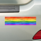 LGBTの虹の旗のペンキ バンパーステッカー (車上)
