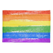 LGBTの虹の旗のペンキ 枕カバー (裏面)