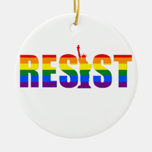 LGBTの虹の旗はゲイプライドの等しい権利に抵抗します セラミックオーナメント